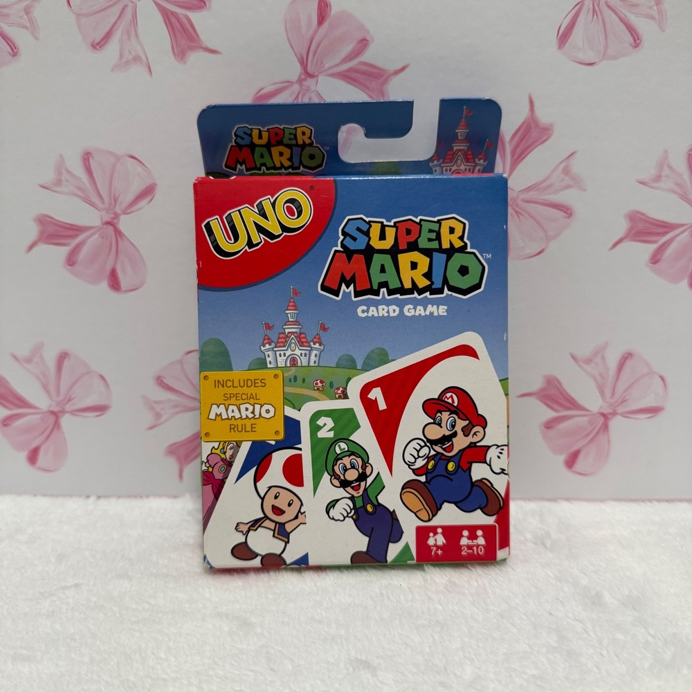 UNO Super Mario Card Game Mattel Includes Special Mario‎ Rule For Kids Ages 7+